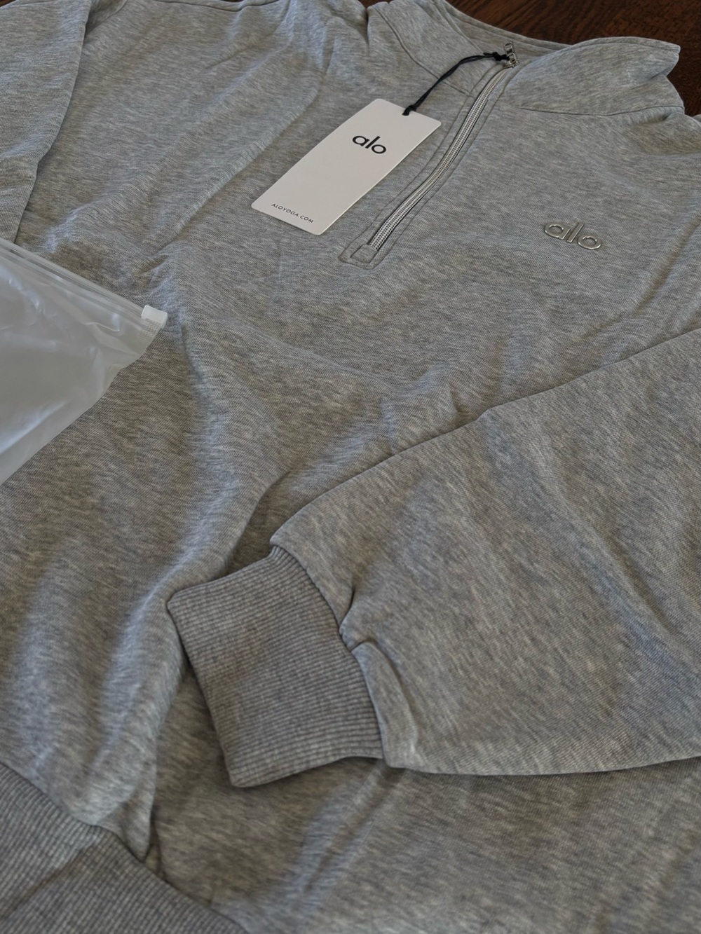ALO Yoga Heather Gray Quarter-Zip Pullover - Picture 2 of 7